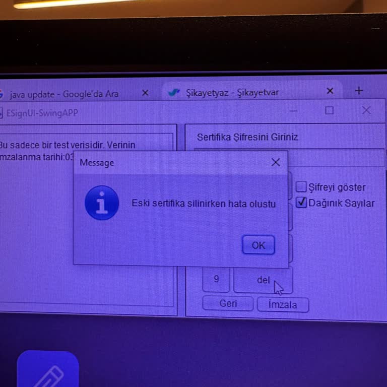 E-imza Yenileme Sürecinde Hata Ve İletişim Sorunu