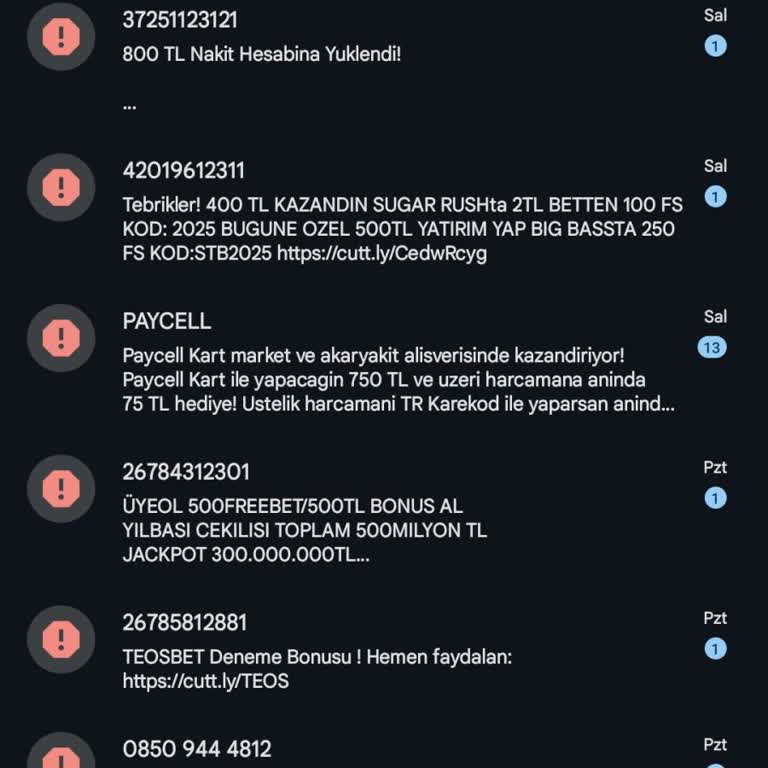 Vodafone'dan Sürekli Bahis Mesajları Alıyorum