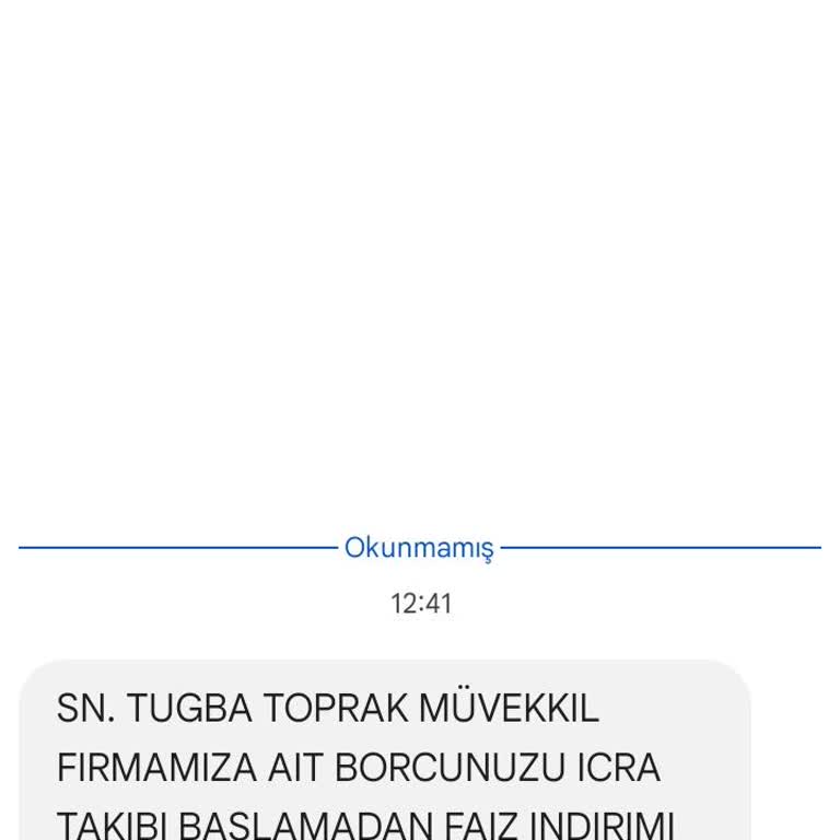 Yanıltıcı İcra Takibi Mesajı