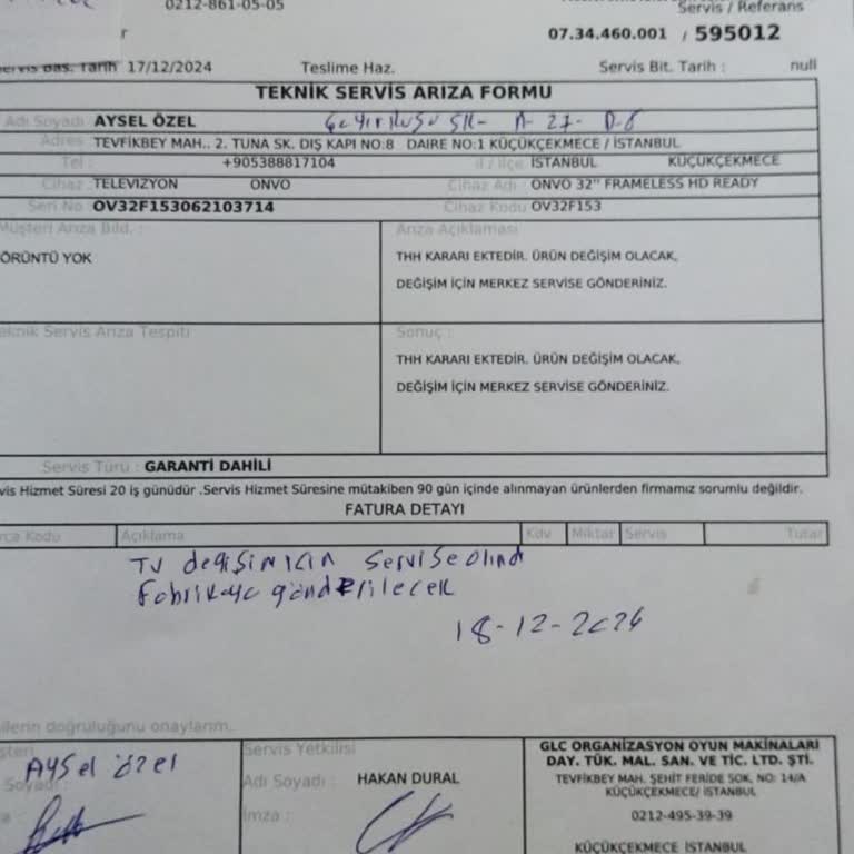 Aldığım TV Sürekli Bozuluyor, Değişim Yapılmıyor