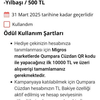 Qumpara'da Kazanılan Çek İçin Şartlar Değişti