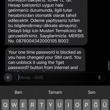 TEB'den Hesap Açılmadan Gelen Borç Mesajları