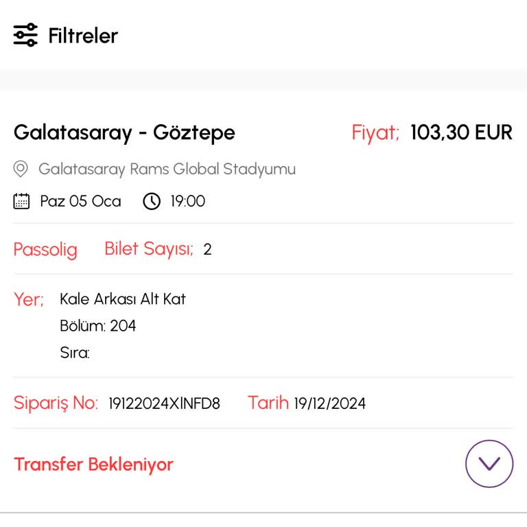 Maç Biletleri Hâlâ Yüklenmedi!
