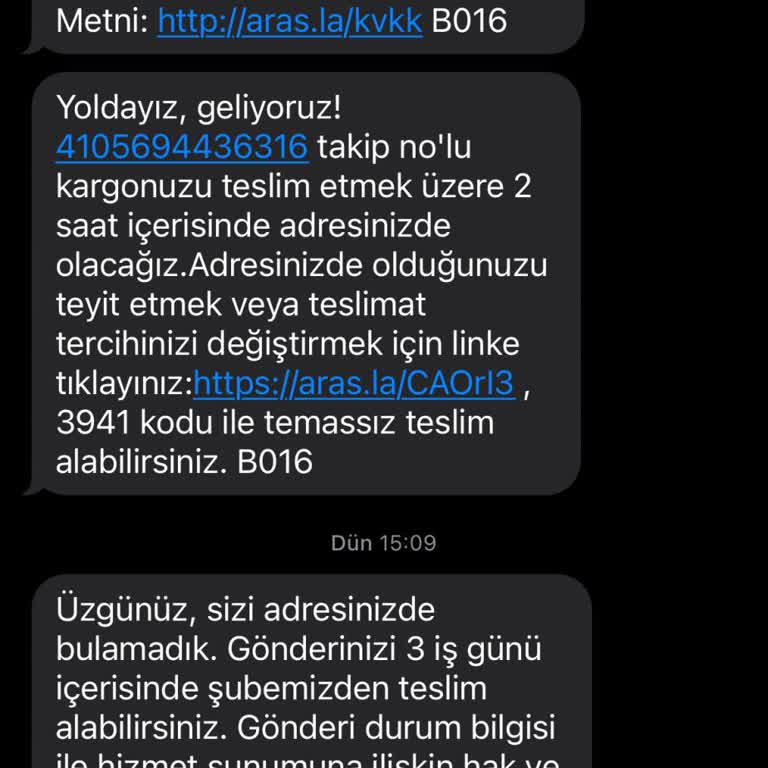 Aras Kargo Teslimat Sorunu Ve Müşteri Hizmetleri Memnuniyetsizliği