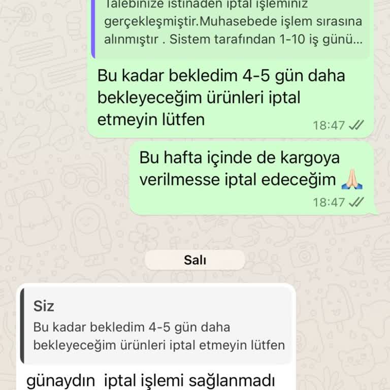 Sipariş İptali Ve Kargo Mağduriyeti