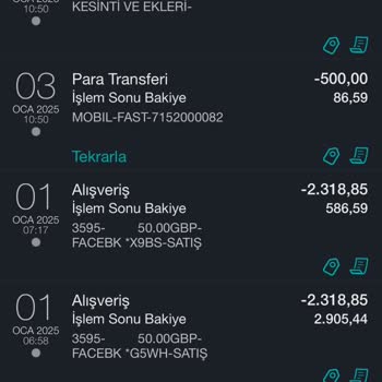 Facebook Üzerinden Bilgim Dışında Yapılan Yasadışı Para Çekimi