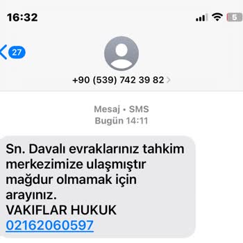 Vakıflar Hukuk Adı Altında Dava / İcra SMS Dolandırıcılığı
