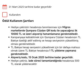 Qumpara Kazandığım Hediye Çeki İçin Haksız Harcama Şartı!