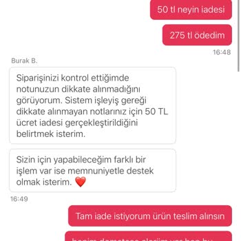 Yanlış Ürün Ve Eksik İade Sorunu