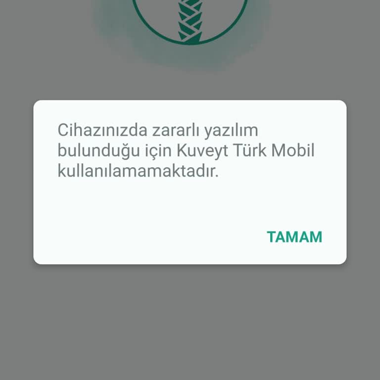 Kuveyt Türk Zararlı Yazılım Uyarısı Nedeniyle Giriş Sorunu