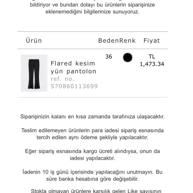 Siparişim Stok Sorunu Nedeniyle Gecikti
