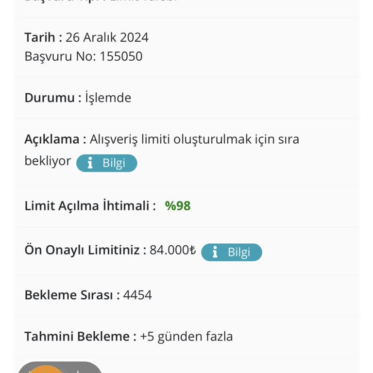 Kredi Limiti Başvurusunda Uzun Bekleyiş