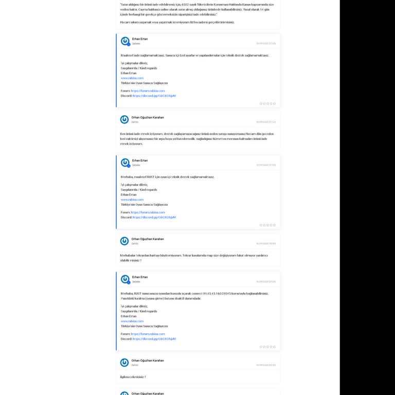 Rabisu Firmasının Yetersiz Ürün Desteği Ve İade Süreci