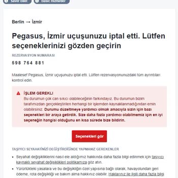 45 Gün Önce İptal Edilen Uçuş Ve Belirsiz Para İadesi