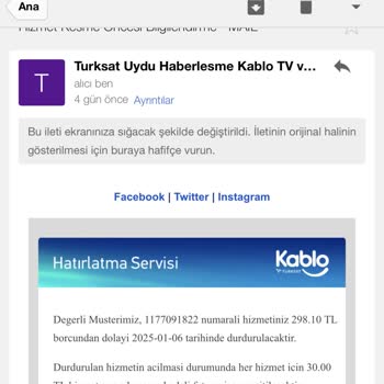 İnternet Dondurma İşleminde Teknik Aksaklık Ve Fatura Sorunu
