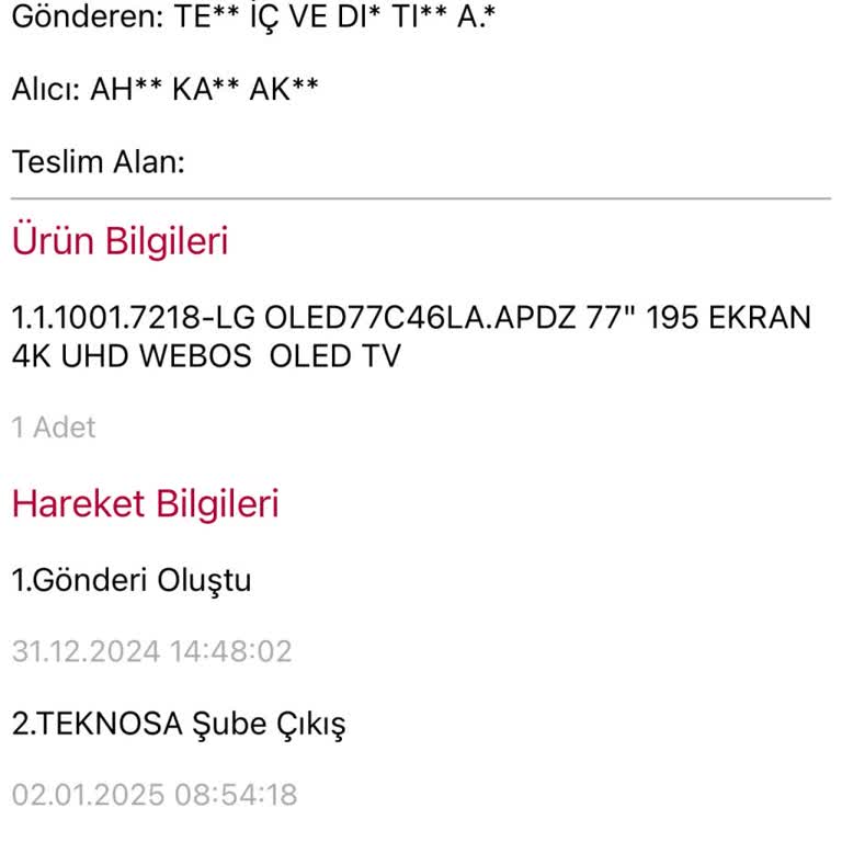 Teslimat Gecikmesi Ve Yetersiz Müşteri Hizmeti