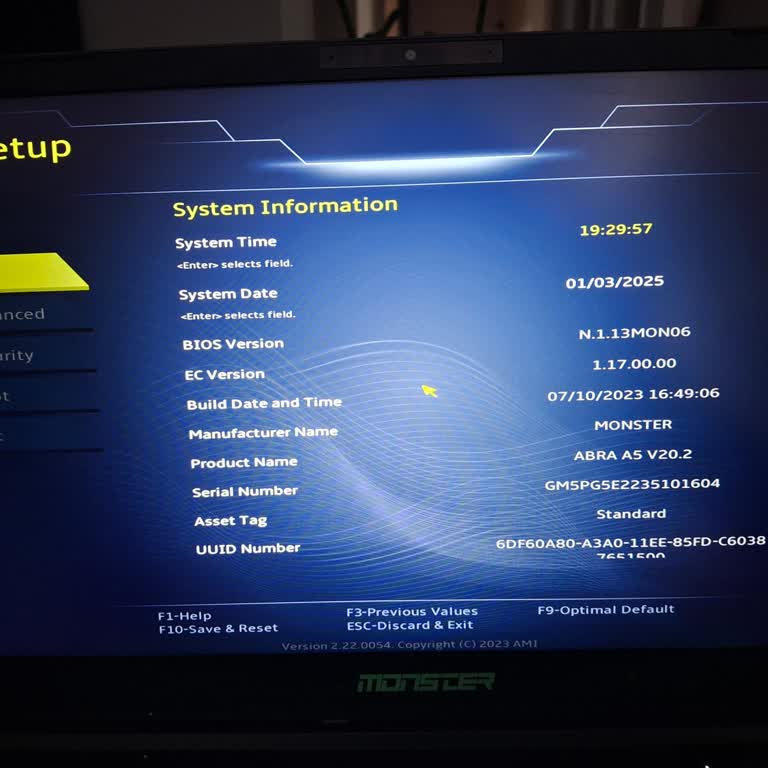 Monster Abra A5 V20.2 Laptopumda Sürekli BIOS Ve Mavi Ekran Sorunu