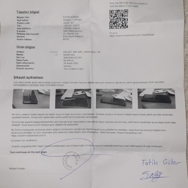 Yeni Alınan Telefonun Ekran Arızası Ve İade Sorunu