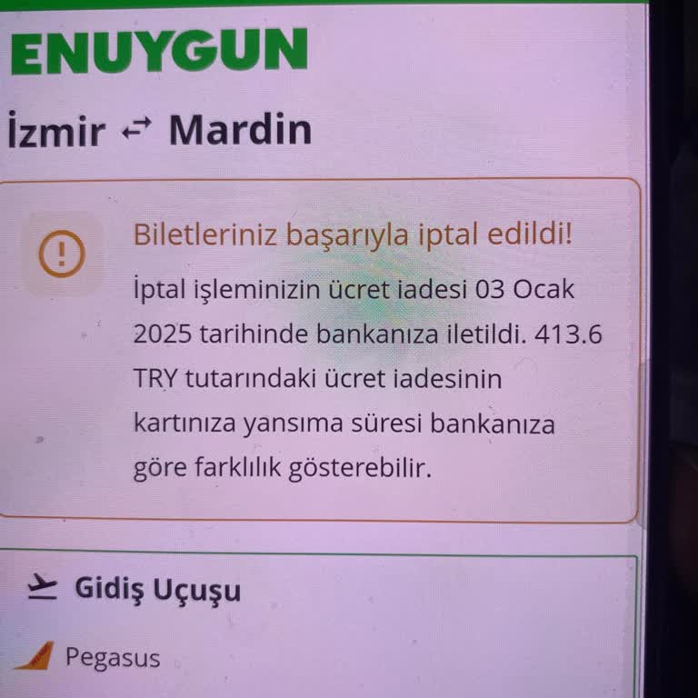 Enuygun Sitesinde Uçak Bileti İptal Sorunu