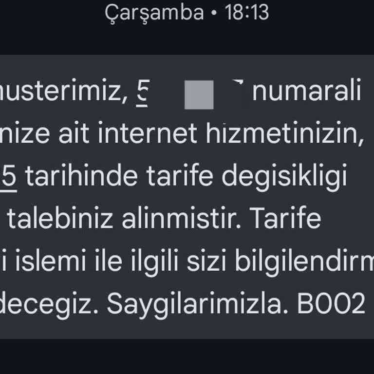 Hizmet Ve Tarife Değişikliği Sonrası İletişim Sorunu