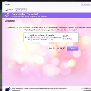 Stardoll Superstar Üyeliği İçin Ödeme Yapıldı, Hizmet Alınamadı