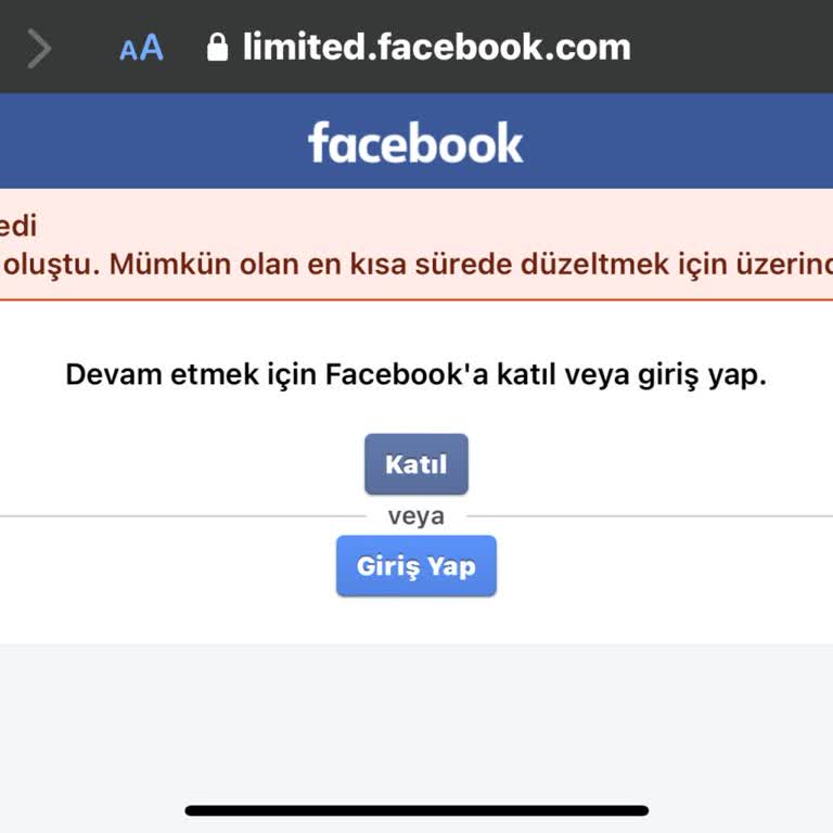 Facebook İle Giriş Sorunu