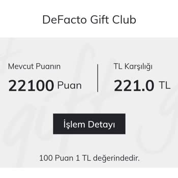 DeFacto Gift Puan Kullanım Sorunu
