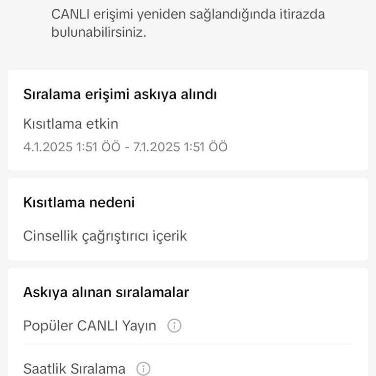 TikTok Canlı Yayını Haksız Yere Kapattı