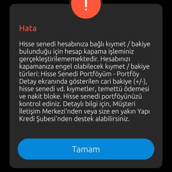 Hisse Hesabı Kapatma Sorunu