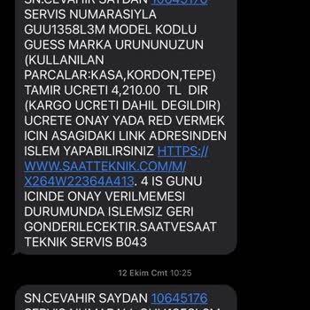 Guess Saatimdeki Kararma Ve Tamir Sorunu