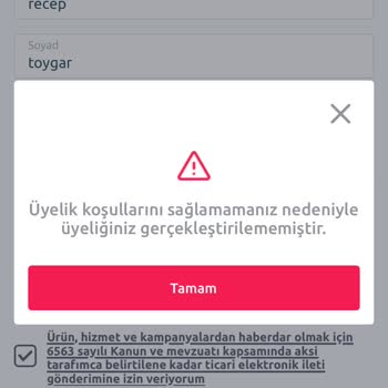 Üyelik Koşulları Hatası Ve İletişim Sorunu