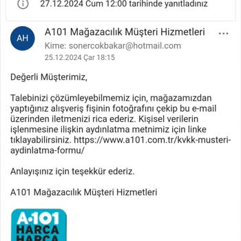 A101 Ürün İade Ve Değişim Sorunu