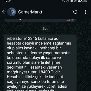 GamerMarkt Üzerinden Oyun Hesabı Satışında Mağduriyet Ve Psikolojik Baskı