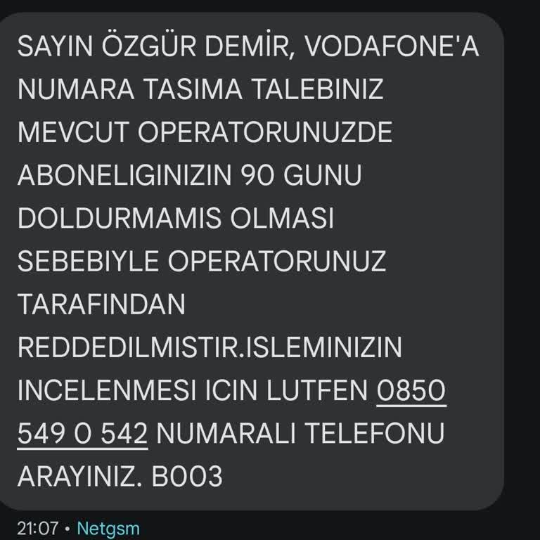 Vodafone'da İptal Edilen İnternet Paketi Sorunu