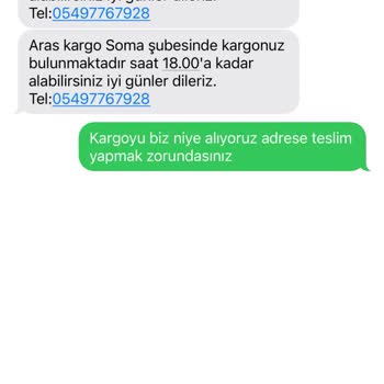 Adrese Teslimat Sorunu: Aras Kargo Soma Şubesi