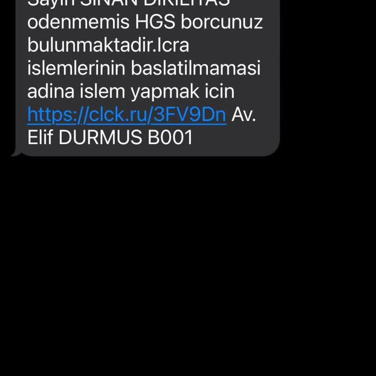 Yanıltıcı SMS İle HGS Borcu Uyarısı