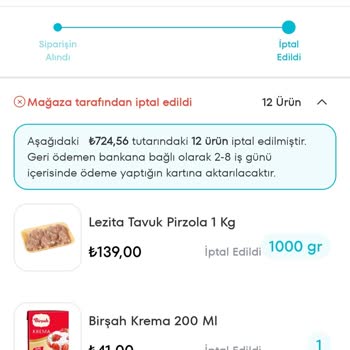 A101 Kapıda Uygulamasında İptal Edilen Sipariş Ve Geri Ödeme Sorunu
