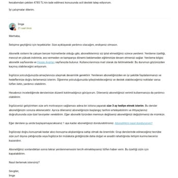 Habersiz Yenilenen Abonelik Ve İade Talebi