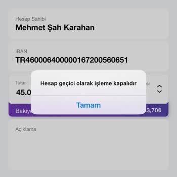 Hesabımda Kısıtlama Ve Acil Durumda Yetersiz Destek