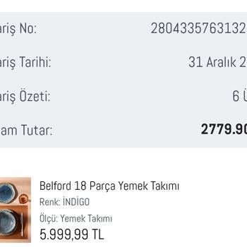 Kırık Yemek Takımı Ve Ulaşılamayan Müşteri Hizmetleri