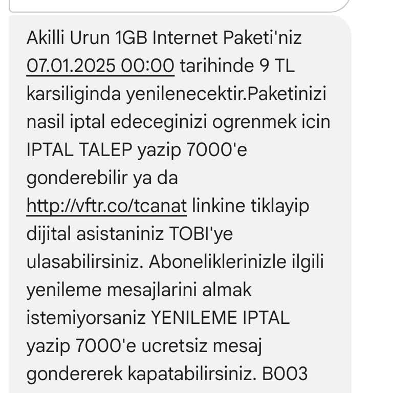 Vodafone'un Sürekli Yenilenen Ek Paketi Sorunu