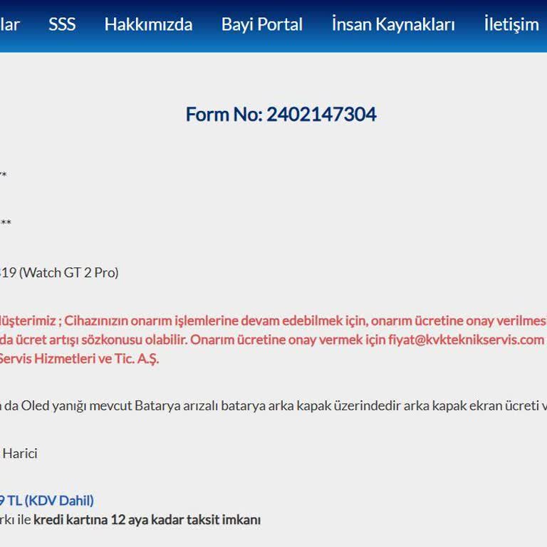 Huawei GT 2 Pro Tamir Bedeli Şoku