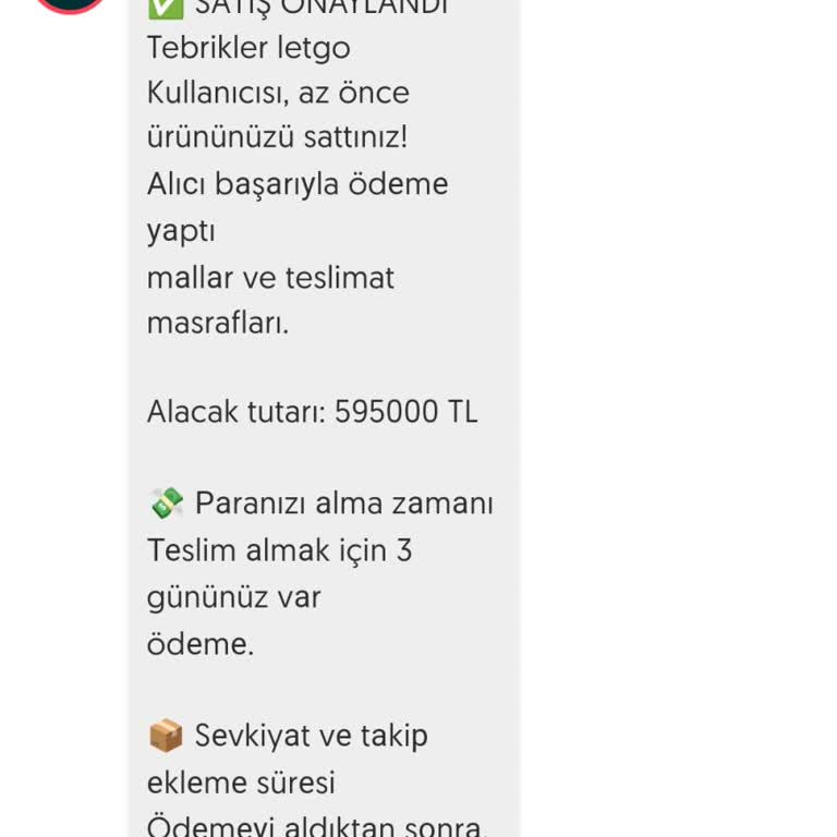 Letgo'da Satış Onayı Mesajı Hakkında Uyarı