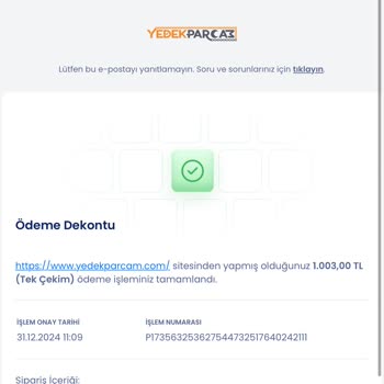 Yedekparcam.com'dan Sipariş Verdiğim Ürünler Teslim Edilmiyor!