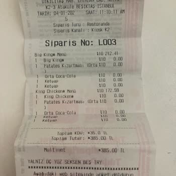 Burger King'te Yanlış Ücretlendirme Sorunu