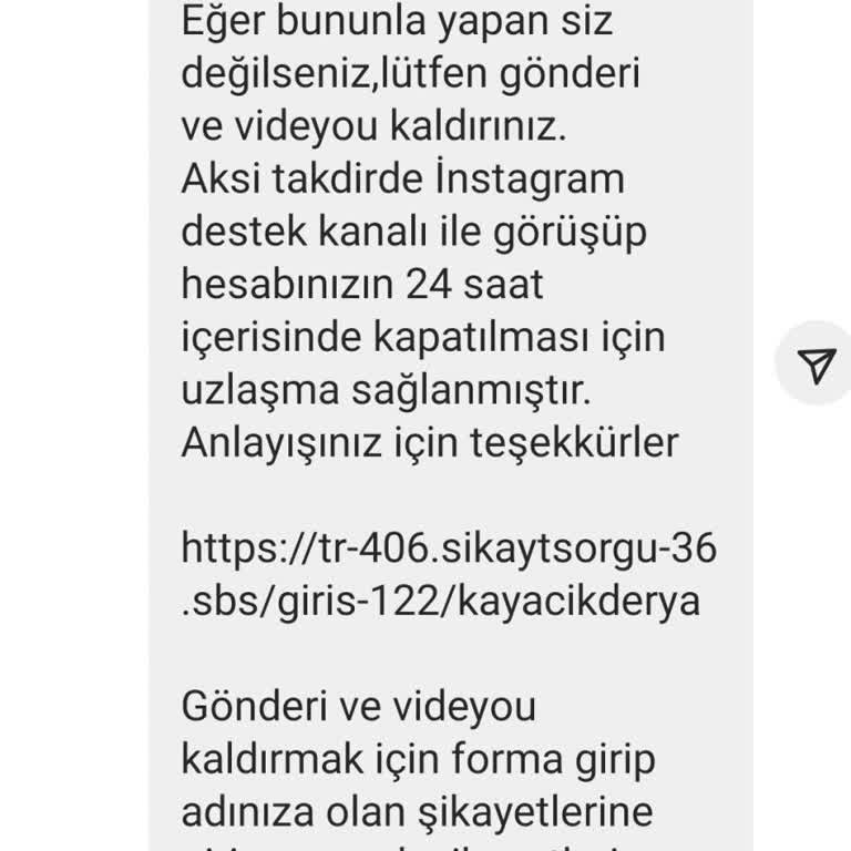 Instagram Hesabım Üzerine Yanıltıcı Tehditler