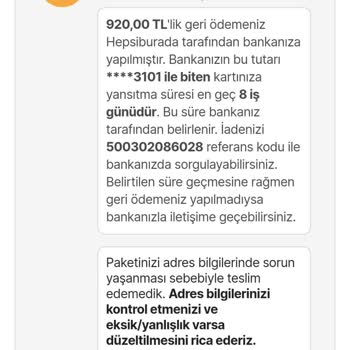 Hepsiburada'da Teslimat Sorunu Ve İade Süreci Hayal Kırıklığı