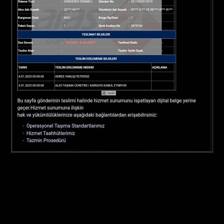 Aras Kargo'nun Sürekli Geciken Teslimat Sorunu