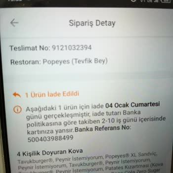 Trendyol Ve Popeyes Siparişlerinde Eksik Ürün Sorunu