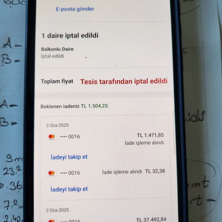 Rezervasyon İptali Sonrası Geri Ödeme Sorunu